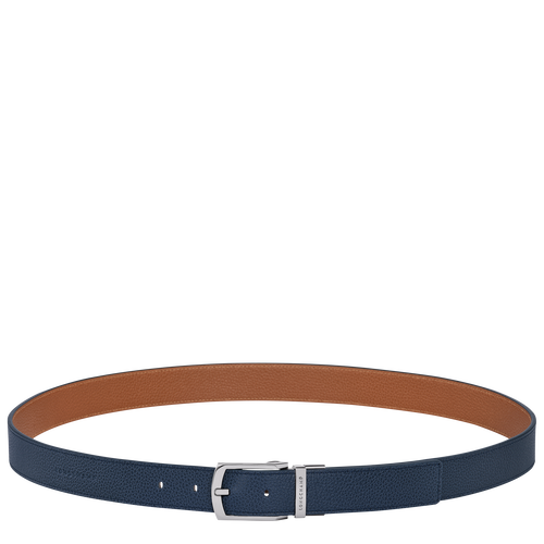 Le Foulonné Men's belt Navy/Caramel - Leather (42026021G28)