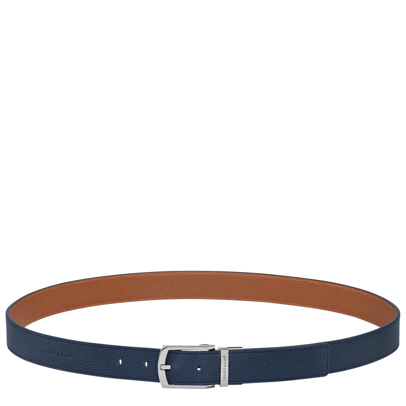 Le Foulonné Men's belt , Navy/Caramel - Leather  - View 1 of  4
