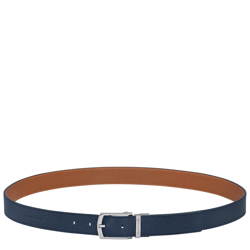 Le Foulonné Men's belt , Navy/Caramel - Leather  - View 1 of 4