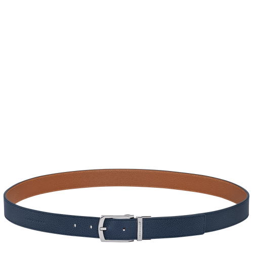Le Foulonné Men's belt , Navy/Caramel - Leather - View 1 of  4