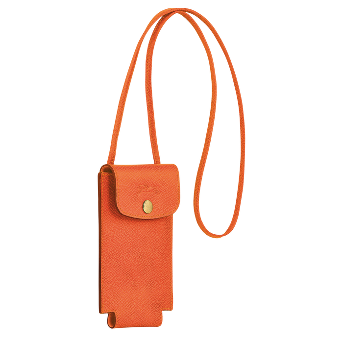 Épure 裝飾皮革滾邊的手機殼, 橙色