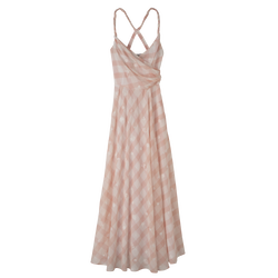Long dress , Ballerina - Vichy jacquard embroidered