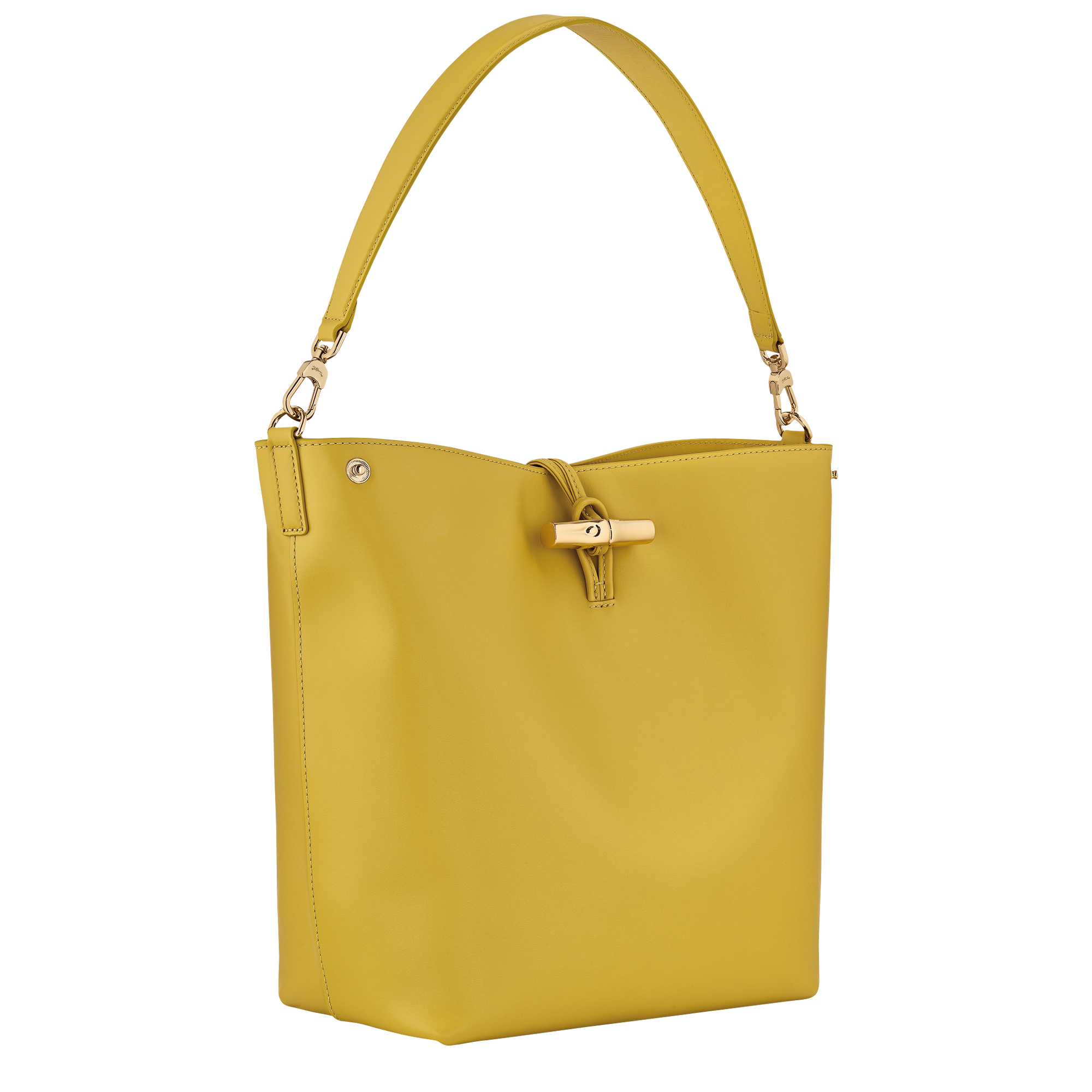 ロンシャン Longchamp ロゾ ホーボ バッグ 型押し レモンイエロー｜バッグ