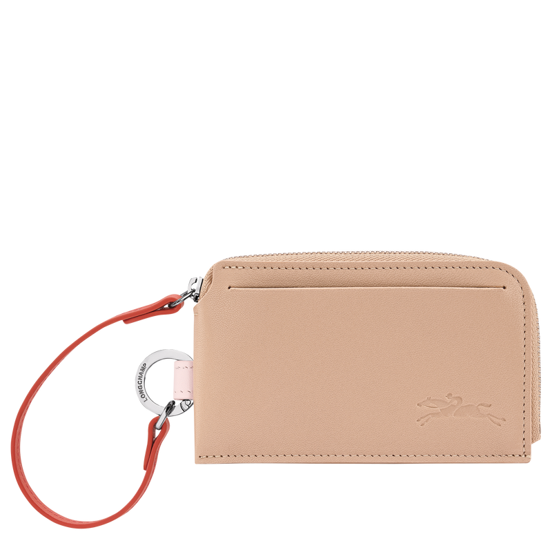 Le Pliage Collection Card holder , Beige - Leather  - View 1 of  2