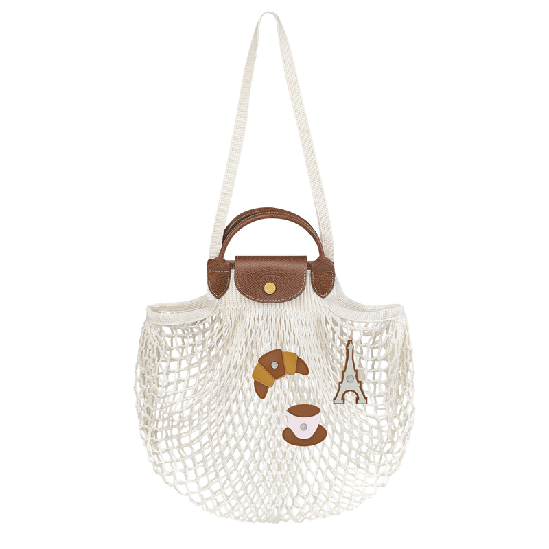 Le Pliage Filet L Mesh bag , Ecru - Canvas  - View 5 of 6