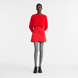 Skirt , Red - Techno satin