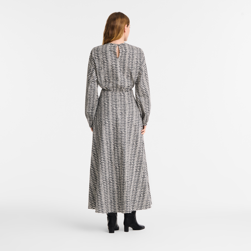 Dress , Grey - Printed poplin  - View 3 of  5