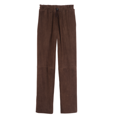 Pantalon en cuir , Cuir - Moka