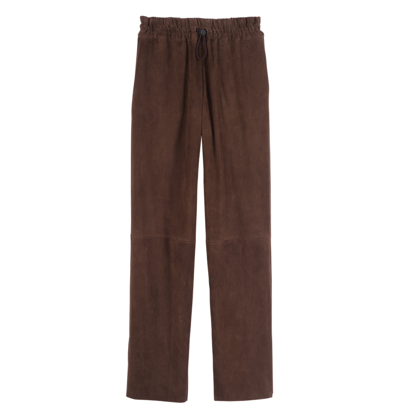 Leather straight pants , Mocha - Leather  - View 1 of  5