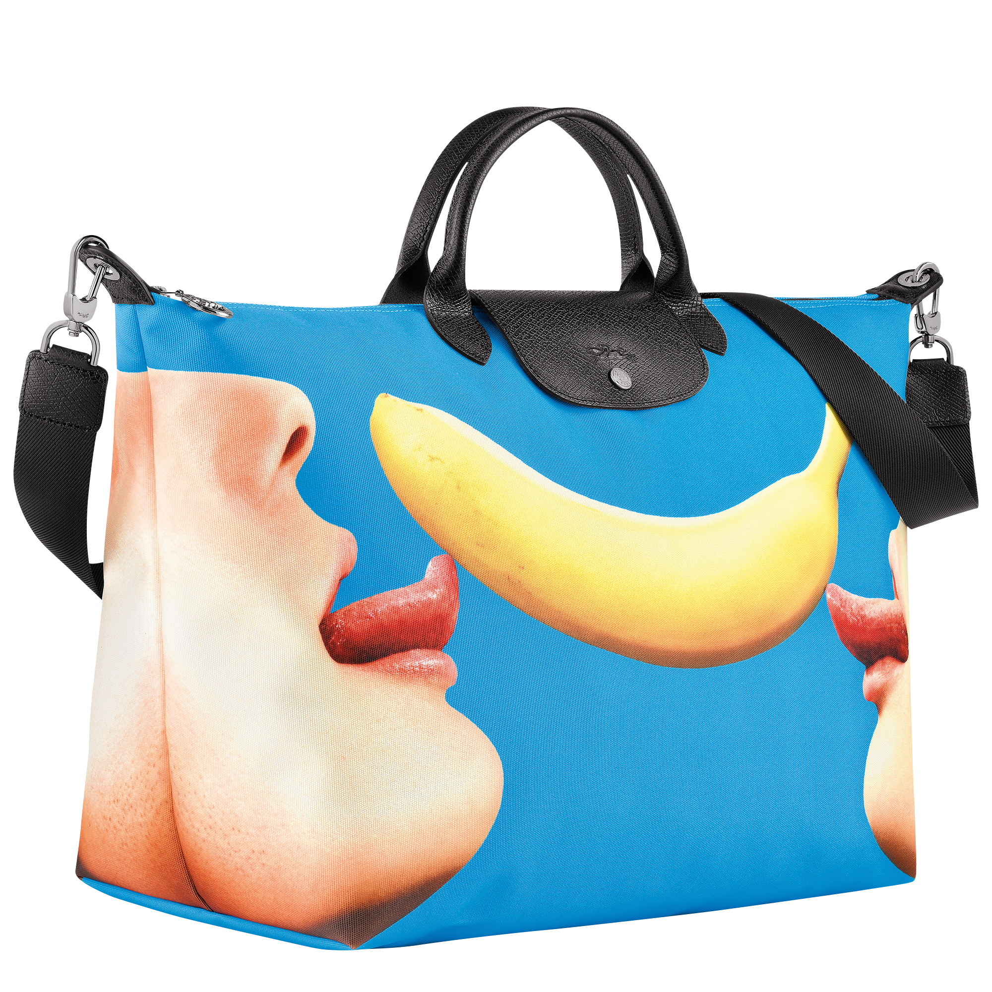 Longchamp x ToiletPaper Reisetasche S, Blau