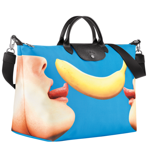 Reisetasche S Longchamp x ToiletPaper , Canvas - Blau - Ansicht 3 von 5