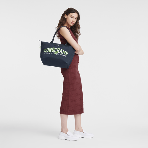 Le Pliage Collection L Tote bag , Navy - Canvas - View 2 of  6