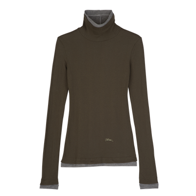 null Thin turtleneck sweater, Khaki