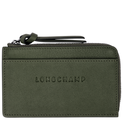 Longchamp 3D Card holder , Khaki - Leather