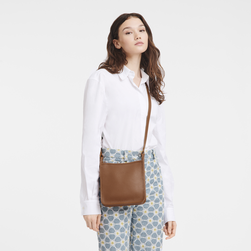 Umhängetasche mit Reißverschluss S Le Foulonné , Leder - Caramel - Ansicht 2 von 5
