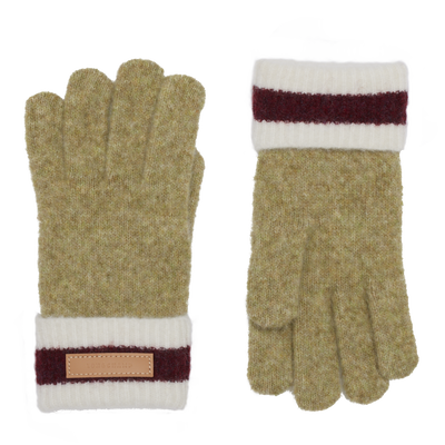 Gants , Maille - Pistache/Bordeaux