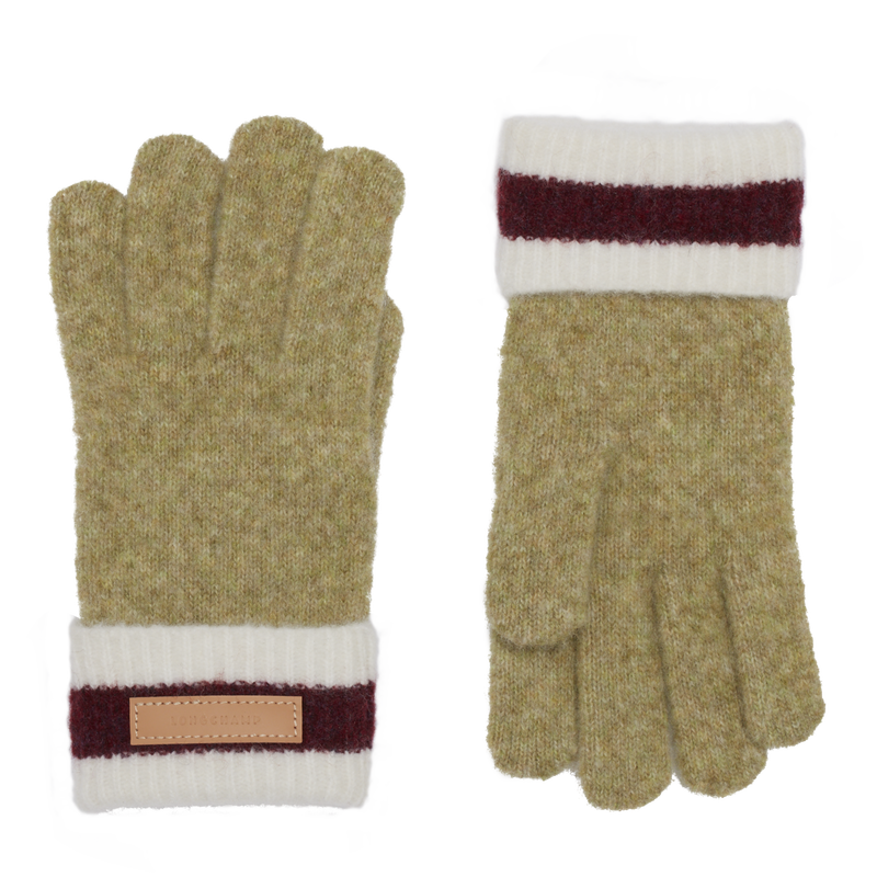 Gants , Maille - Pistache/Bordeaux  - Vue 2 de 2