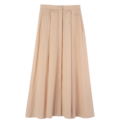 Gonna Lunga , Popeline di cotone - Crema