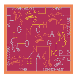 Parcours Longchamp Silk scarf 50 , Magenta - OTHER