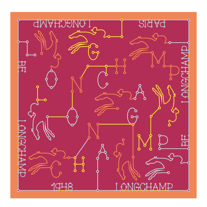 Parcours Longchamp Silk scarf 50
