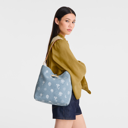 Le Roseau M Hobo bag , Sky Blue - Canvas