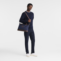 Boxford S Briefcase , Blue - Recycled canvas