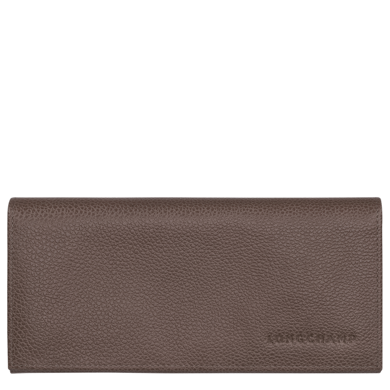 Le Foulonn&eacute; Long continental wallet , Taupe - Leather  - View 1 of  3