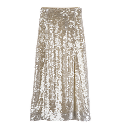 Midi skirt , Ivory - Sequin