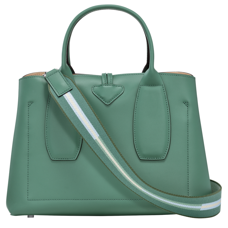 Roseau M Handbag , Sage - Leather  - View 4 of  6