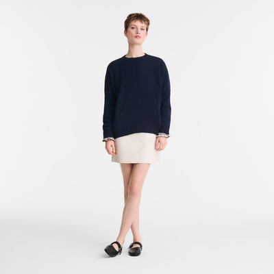 Jersey , Punto - Azul Marino