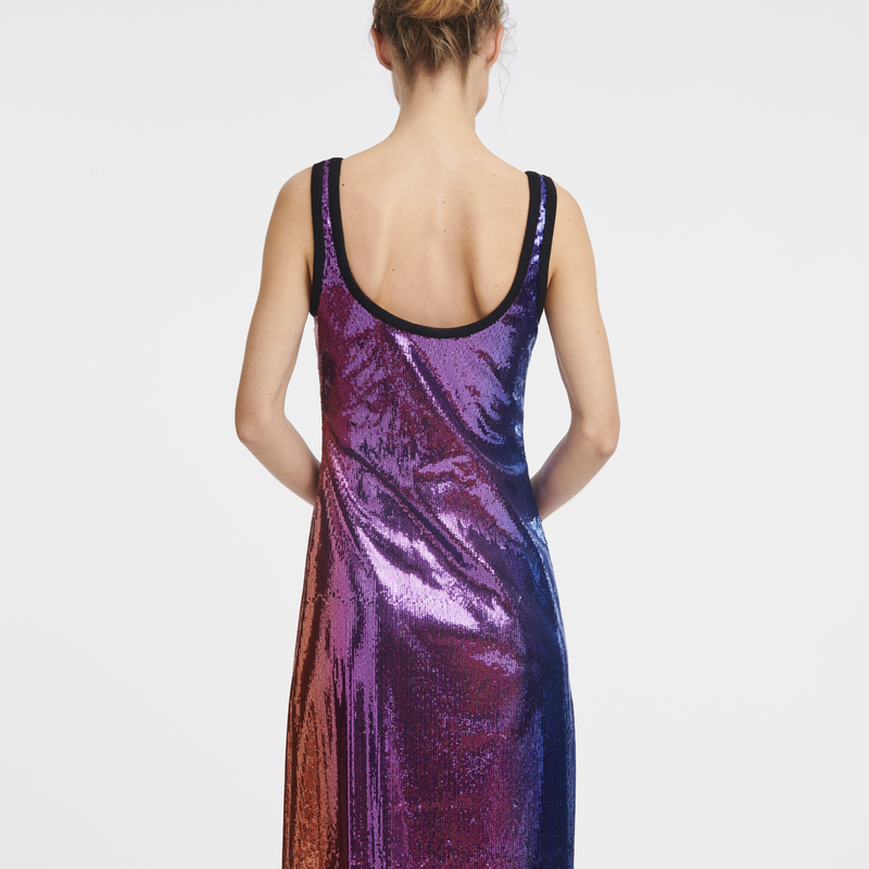 Long dress , Multicolor - Sequin  - View 7 of  8