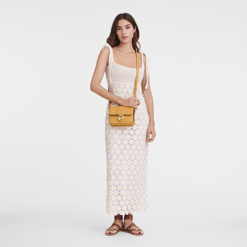 Box-Trot S Crossbody bag , Apricot - Leather - View 2 of  5