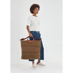 Le Pliage Original Travel bag expandable , Cognac - Recycled canvas