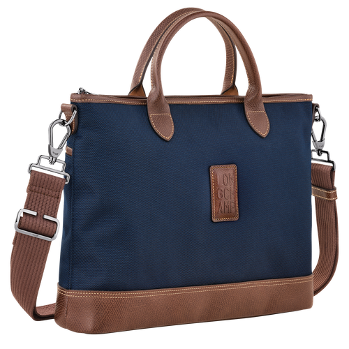 Boxford S Briefcase , Blue - Recycled canvas - View 3 of  5