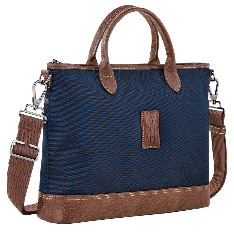 Boxford S Briefcase , Blue - Recycled canvas  - View 3 of 5