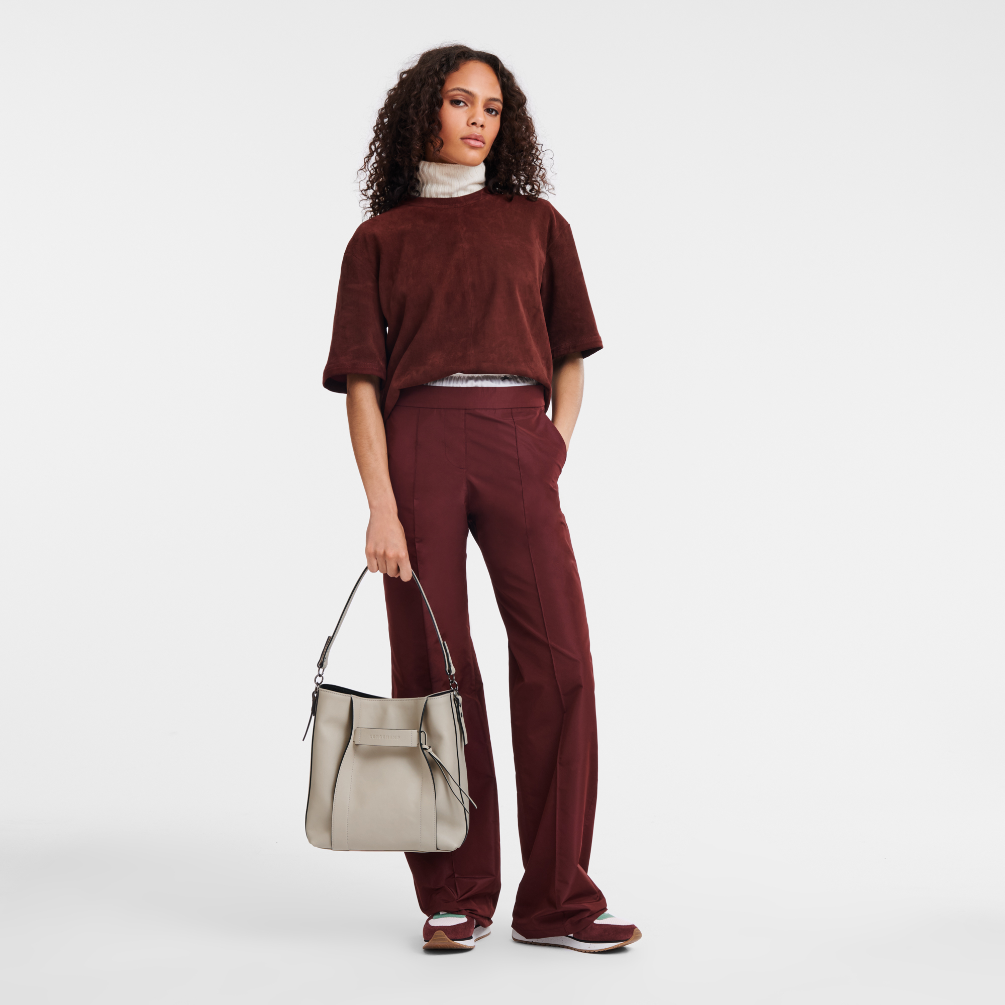 Longchamp 3D M Hobo bag Clay - Leather | Longchamp GB