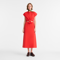 Dress , Red - Popelin