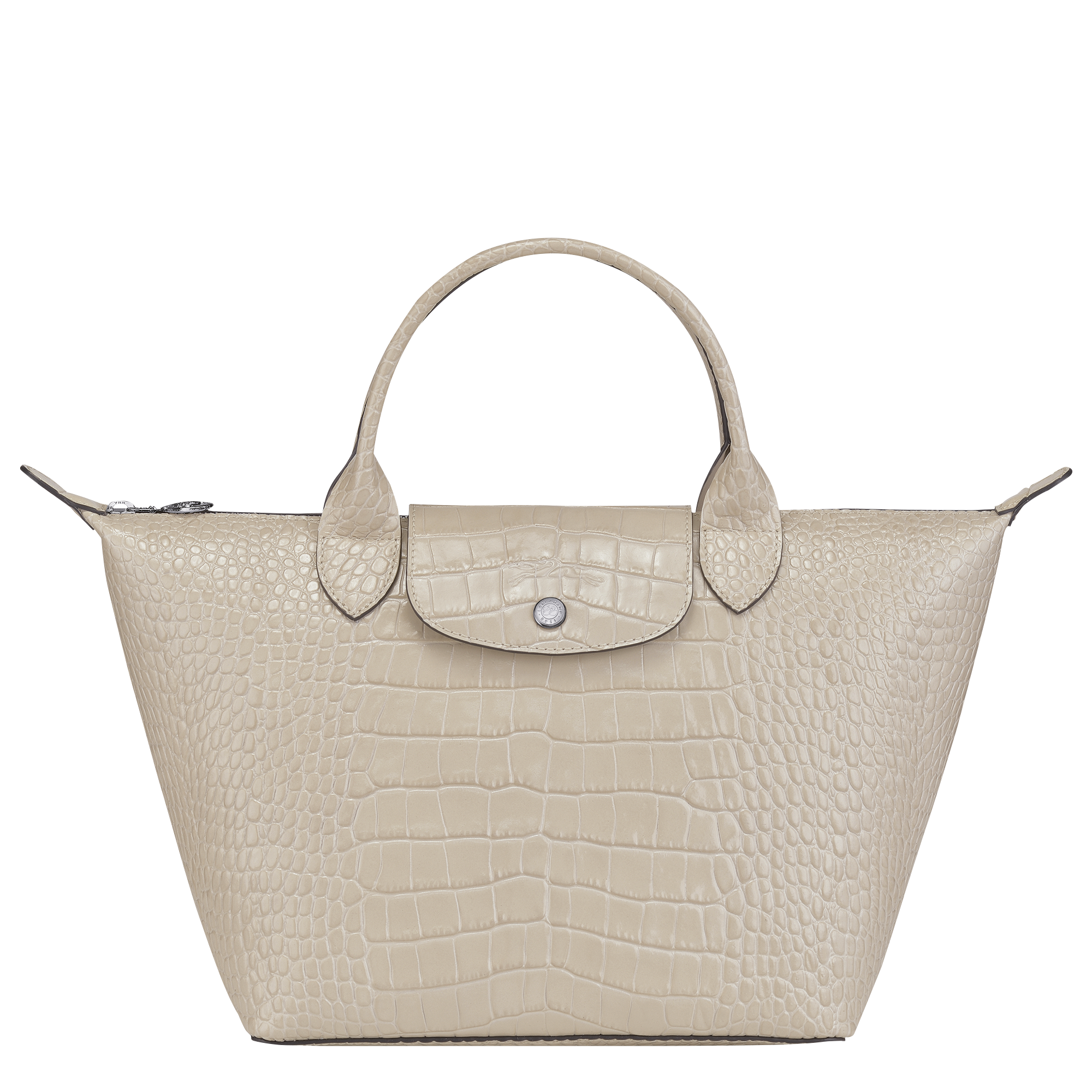 Sac porté main S Le Pliage Cuir Craie