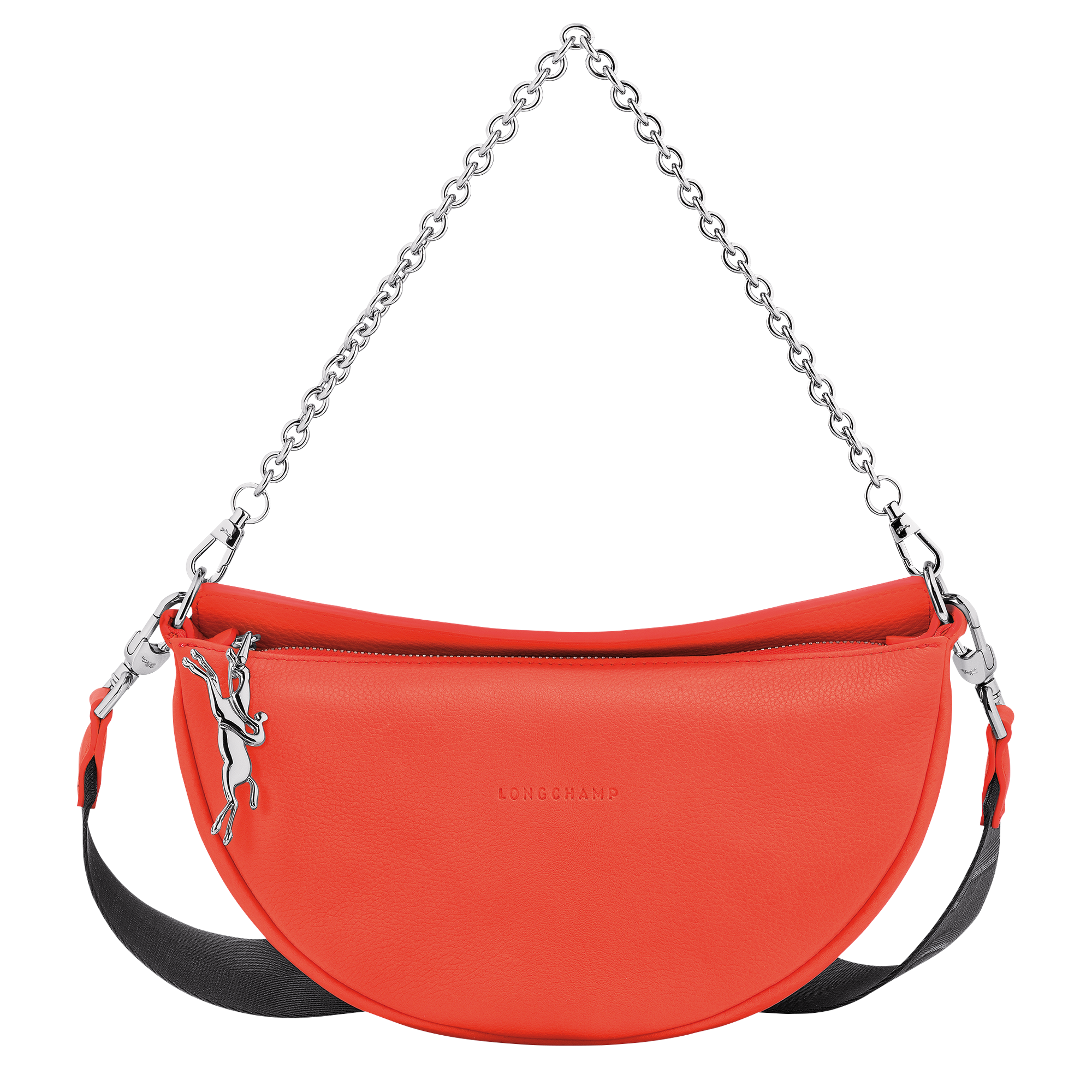 New Latest LONGCHAMP XS Trot orange leather mini crossbody bag w/ 2 handles