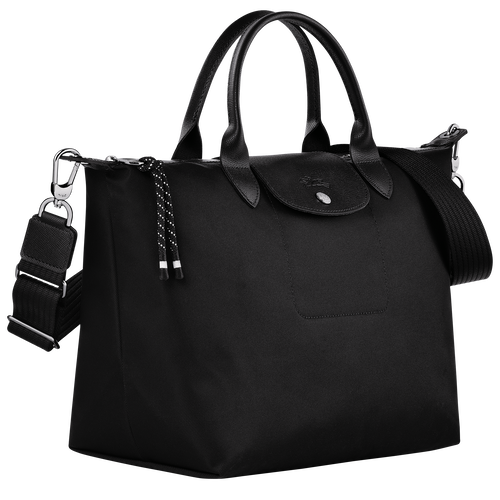 Le Pliage Energy L Handbag , Black - Recycled canvas - View 3 of  4
