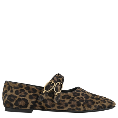 Le Foulonn&eacute; Ballerinas , Khaki - Leather