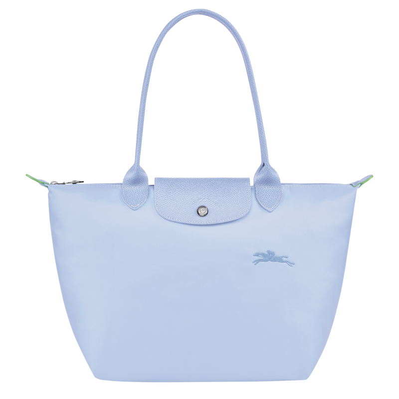 Longchamp Light Blue Leather and Nylon Le Pliage Tote Longchamp