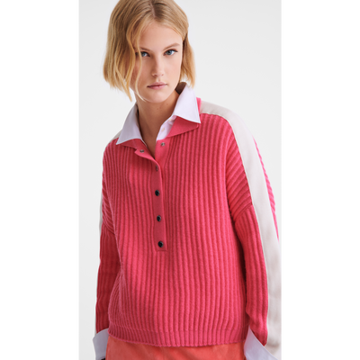 null Polo collar jumper, Pink