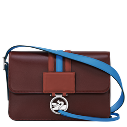 Sac bandoulière M Box-Trot , Cuir - Prune