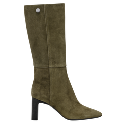 Allure Heel boots , Khaki - Leather