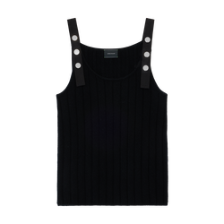 Top , Black - Knit