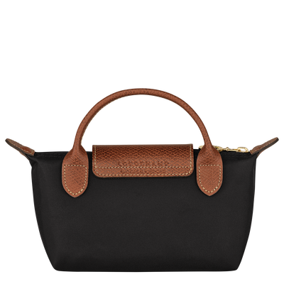 Le Pliage Original Pouch with handle Black Recycled canvas Longchamp PL
