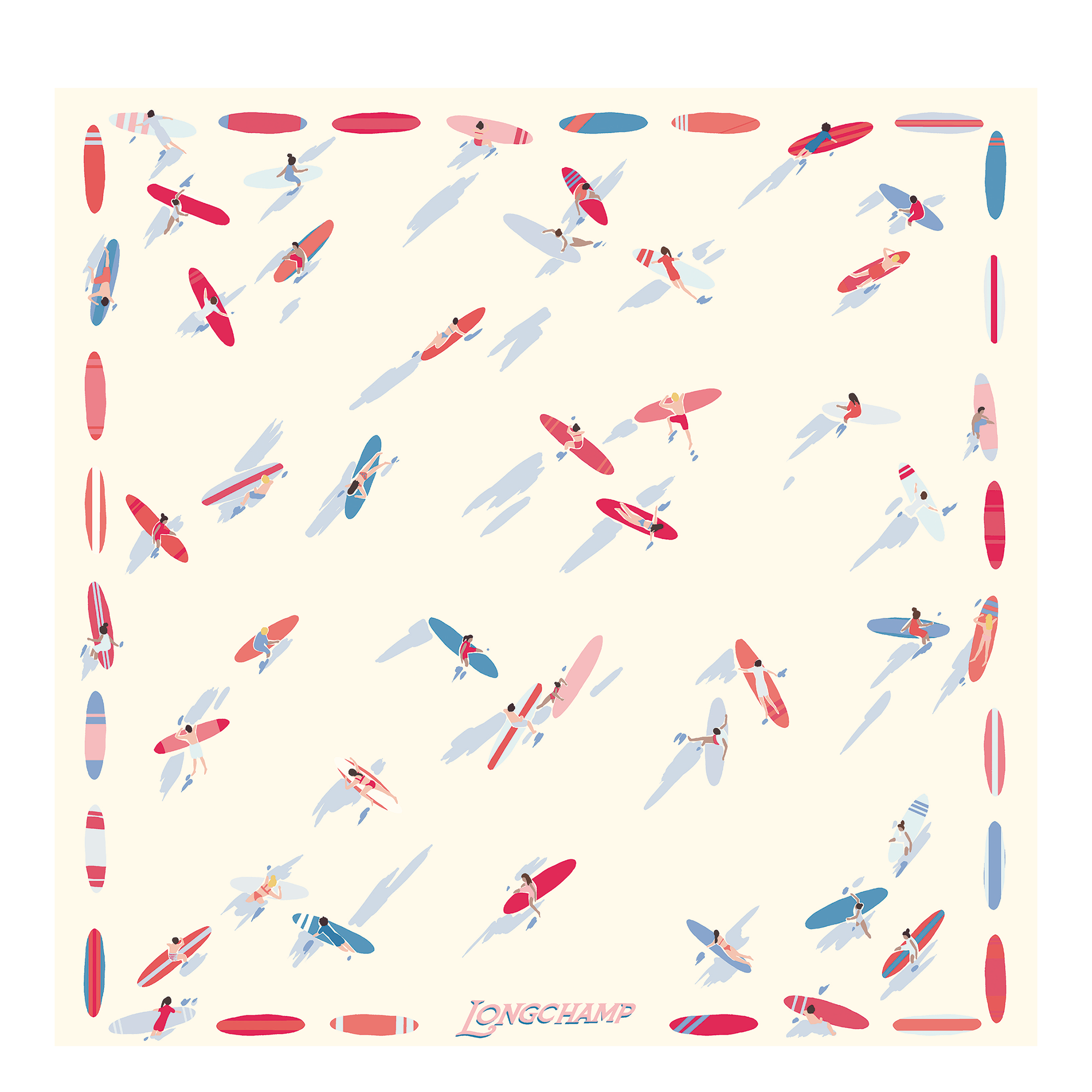 En Attendant la Vague シルクスカーフ50, アイボリー