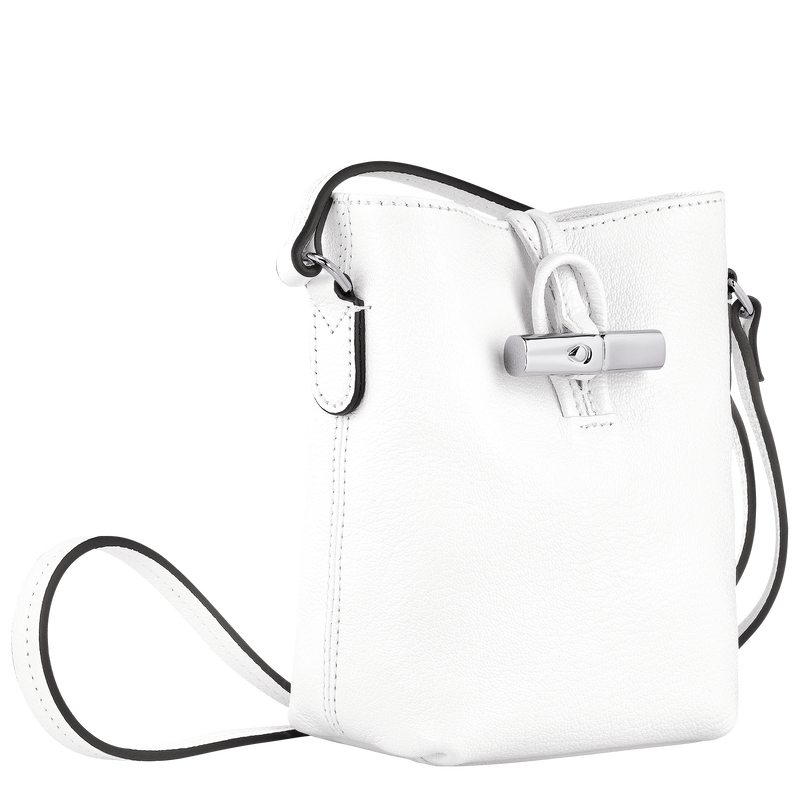 Sac bandoulière XS Roseau , Cuir - Blanc  - Vue 3 de 5