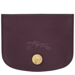 Épure Card holder , Eggplant - Leather